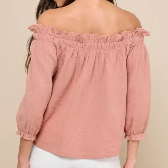 Lulus Rusty RiseOff Shoulder 3\4 sleeve Top SZ.XL NWT - Picture 2 of 7